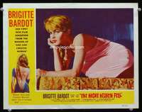t170 NIGHT HEAVEN FELL movie lobby card '58 hottest Brigitte Bardot!