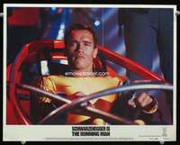 t130 RUNNING MAN movie lobby card #5 '87 Arnold Schwarzenegger c/u!