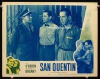 t128 SAN QUENTIN movie lobby card #5 R56 Humphrey Bogart, Pat O'Brien