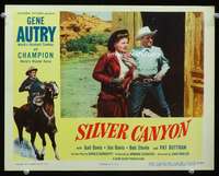 t118 SILVER CANYON movie lobby card '51 Gene Autry rides Champion!