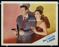 t098 SOUTHSIDE 1-1000 movie lobby card '50 Don DeFore & sexy Andrea King