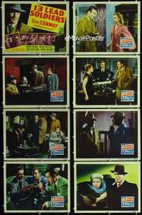 v144 13 LEAD SOLDIERS 8 movie lobby cards '48 Conway as Bulldog Drummond