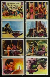 v151 7th VOYAGE OF SINBAD 8 movie lobby cards '58 Ray Harryhausen
