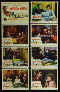 v175 ARCH OF TRIUMPH 8 movie lobby cards '47 Ingrid Bergman, Boyer