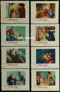 v180 BABY DOLL 8 movie lobby cards '57 Carroll Baker, sex classic!