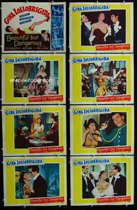 v186 BEAUTIFUL BUT DANGEROUS 8 movie lobby cards '57 Lollobrigida