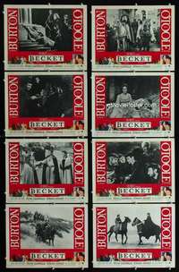 v187 BECKET 8 movie lobby cards '64 Richard Burton, Peter O'Toole