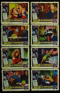 v648 WEB OF EVIDENCE 8 movie lobby cards '59 Van Johnson, Vera Miles