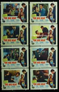v198 BIG HEAT 8 movie lobby cards R59 Glenn Ford, Grahame, Fritz Lang