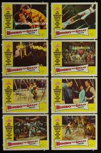 v202 BIMBO THE GREAT 8 movie lobby cards '61 German circus big top!