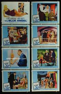 v208 BLUE ANGEL 8 movie lobby cards '59 Curt Jurgens, May Britt