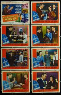 v210 BLUEPRINT FOR MURDER 8 movie lobby cards '53 sexy Jean Peters!