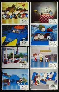 v211 BON VOYAGE CHARLIE BROWN 8 movie lobby cards '80 Peanuts, Schulz
