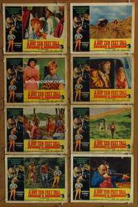 v214 BOY TEN FEET TALL 8 movie lobby cards '65 Edward G. Robinson
