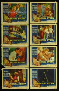 v232 CARNIVAL STORY 8 movie lobby cards '54 Anne Baxter, Steve Cochran