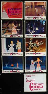 v239 CINDERELLA 8 movie lobby cards R57 Walt Disney classic cartoon!