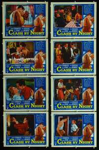 v242 CLASH BY NIGHT 8 movie lobby cards '52 early Marilyn Monroe!
