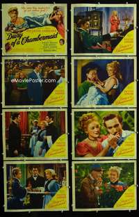 v274 DIARY OF A CHAMBERMAID 8 movie lobby cards '46 Paulette Goddard