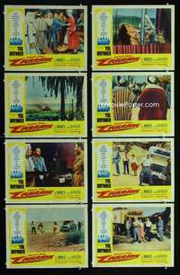 v294 ESCAPE FROM ZAHRAIN 8 movie lobby cards '61 Yul Brynner, Sal Mineo