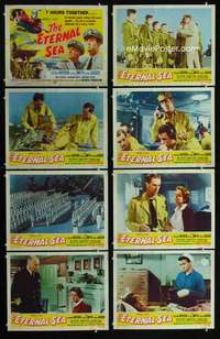 v296 ETERNAL SEA 8 movie lobby cards '55 Sterling Hayden, Alexis Smith