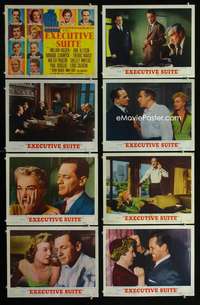 v299 EXECUTIVE SUITE 8 movie lobby cards '54 William Holden, Stanwyck