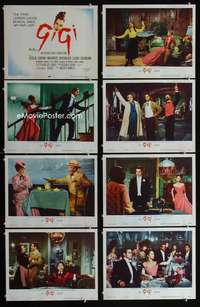 v328 GIGI 8 movie lobby cards '58 Leslie Caron, Maurice Chevalier