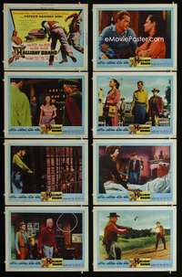 v338 HALLIDAY BRAND 8 movie lobby cards '57 Cotten, Lindfors, Bond