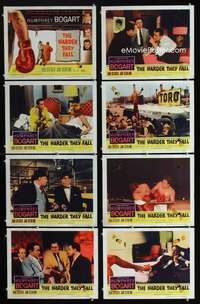 v340 HARDER THEY FALL 8 movie lobby cards '56 Humphrey Bogart, boxing!
