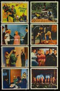 v346 HELICOPTER SPIES 8 movie lobby cards '67 Robert Vaughn, UNCLE
