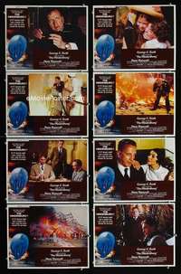 v351 HINDENBURG 8 movie lobby cards '75 George C Scott, Anne Bancroft