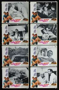 v377 INCREDIBLE 2 HEADED TRANSPLANT 8 movie lobby cards '71 wacky!