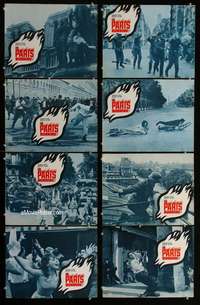 v384 IS PARIS BURNING 8 movie lobby cards '66 WWII all-star cast!