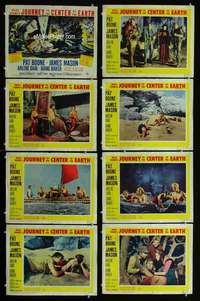 v397 JOURNEY TO THE CENTER OF THE EARTH 8 movie lobby cards '59 Verne