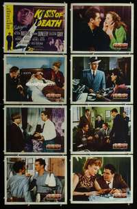 v411 KISS OF DEATH 8 movie lobby cards '47 Mature, classic film noir