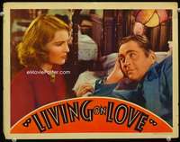v071 LIVING ON LOVE movie lobby card '37 James Dunn laying on bed!