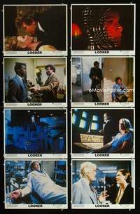 v434 LOOKER 8 movie lobby cards '81 Michael Crichton, plastic surgery!