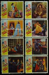 v435 LOOKING FOR DANGER 8 movie lobby cards '57 Bowery Boys, Huntz Hall