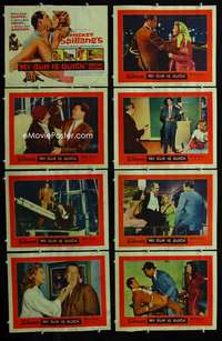 v471 MY GUN IS QUICK 8 movie lobby cards '57 tough Mickey Spillane!