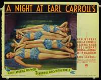 v084 NIGHT AT EARL CARROLL'S movie lobby card '40 sexy showgirls!
