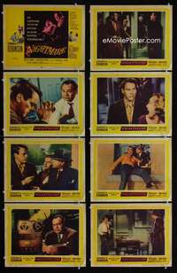 v480 NIGHTMARE 8 movie lobby cards '56Ed G. Robinson,Cornell Woolrich