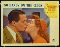 v085 NO HANDS ON THE CLOCK movie lobby card '41 Chester Morris kissing!