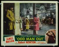 v090 ODD MAN OUT movie lobby card #7 '47 James Mason, Carol Reed