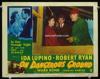 v093 ON DANGEROUS GROUND movie lobby card #3 '51 Ray, Lupino, Ryan