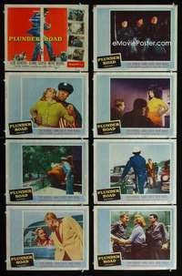 v508 PLUNDER ROAD 8 movie lobby cards '57 Gene Raymond, film noir!