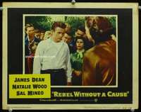 v106 REBEL WITHOUT A CAUSE movie lobby card #1 R57 James Dean close up!