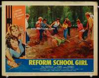 v107 REFORM SCHOOL GIRL movie lobby card #8 '57 crazy dirty catfight!