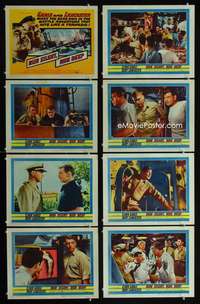 v539 RUN SILENT, RUN DEEP 8 movie lobby cards '58 Clark Gable, Lancaster