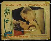 v111 SADIE THOMPSON movie lobby card '28 Gloria Swanson close up!