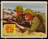 v112 SANDS OF IWO JIMA movie lobby card #7 '50 John Wayne on beach!