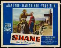 v119 SHANE movie lobby card #5 '53 best Alan Ladd & Brandon de Wilde!